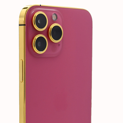 Caviar Luxury 24K Gold Frame Customized iPhone 14 Pro 128 GB Pink, UAE Version